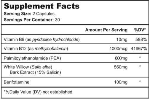 Nerve Restore Supplement Facts